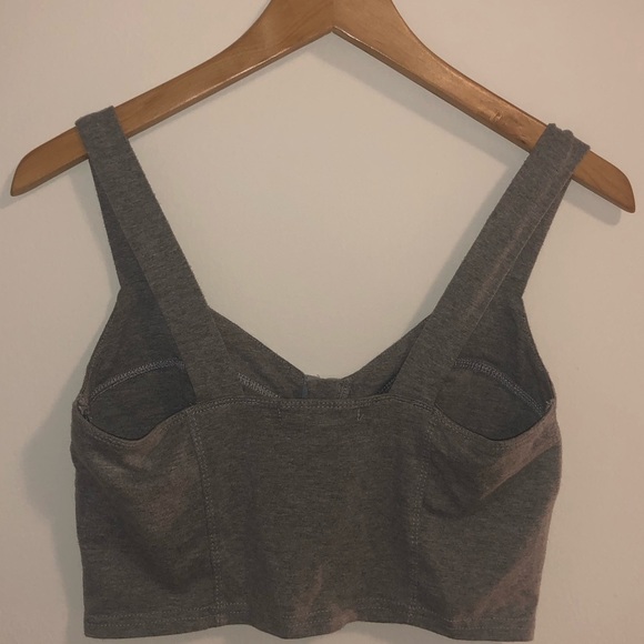 MINKPINK Swayze Grey Crop Top Bustier Tank - Picture 6 of 7